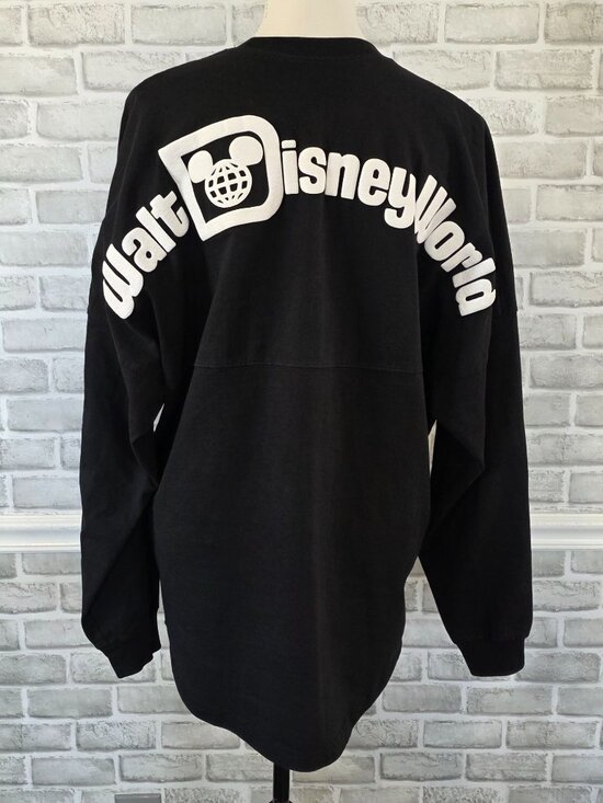 Walt Disney World Black White Spirit Jersey Sweatshirt Puff Ink Unisex Large - Picture 1 of 9